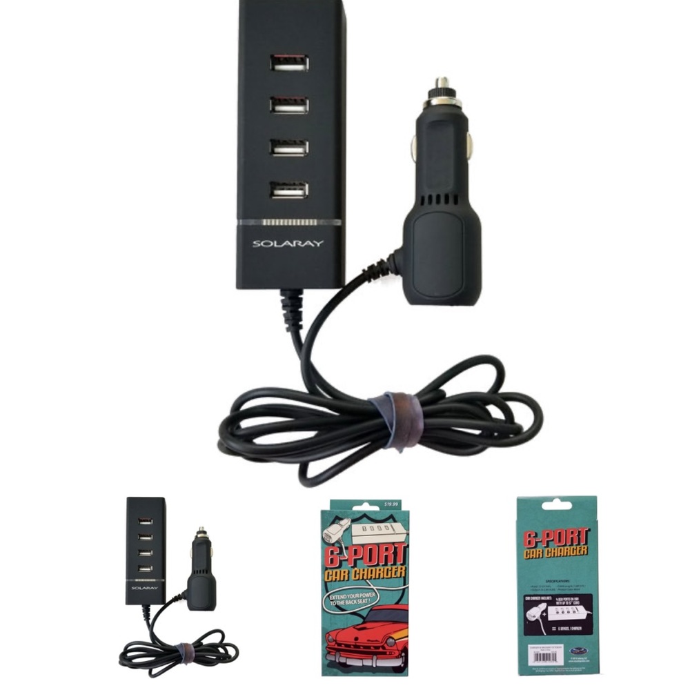 Six port car charger extend charging to your backseat with this charger